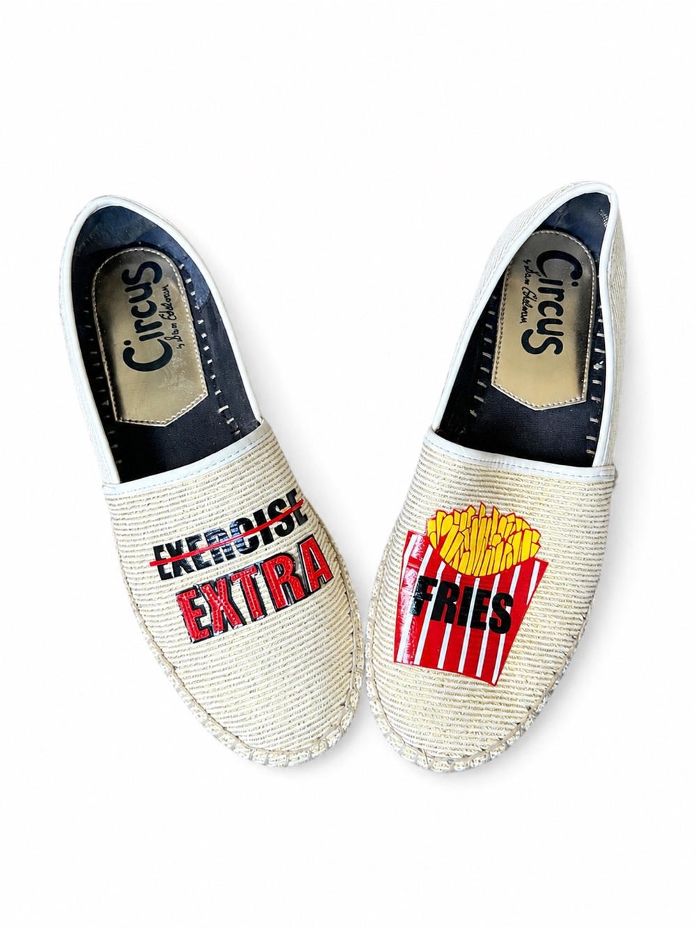 Circus by Sam Edelman “Exercise Extra Fries” Espadrille Flats‎ Women’s 9 Graphic